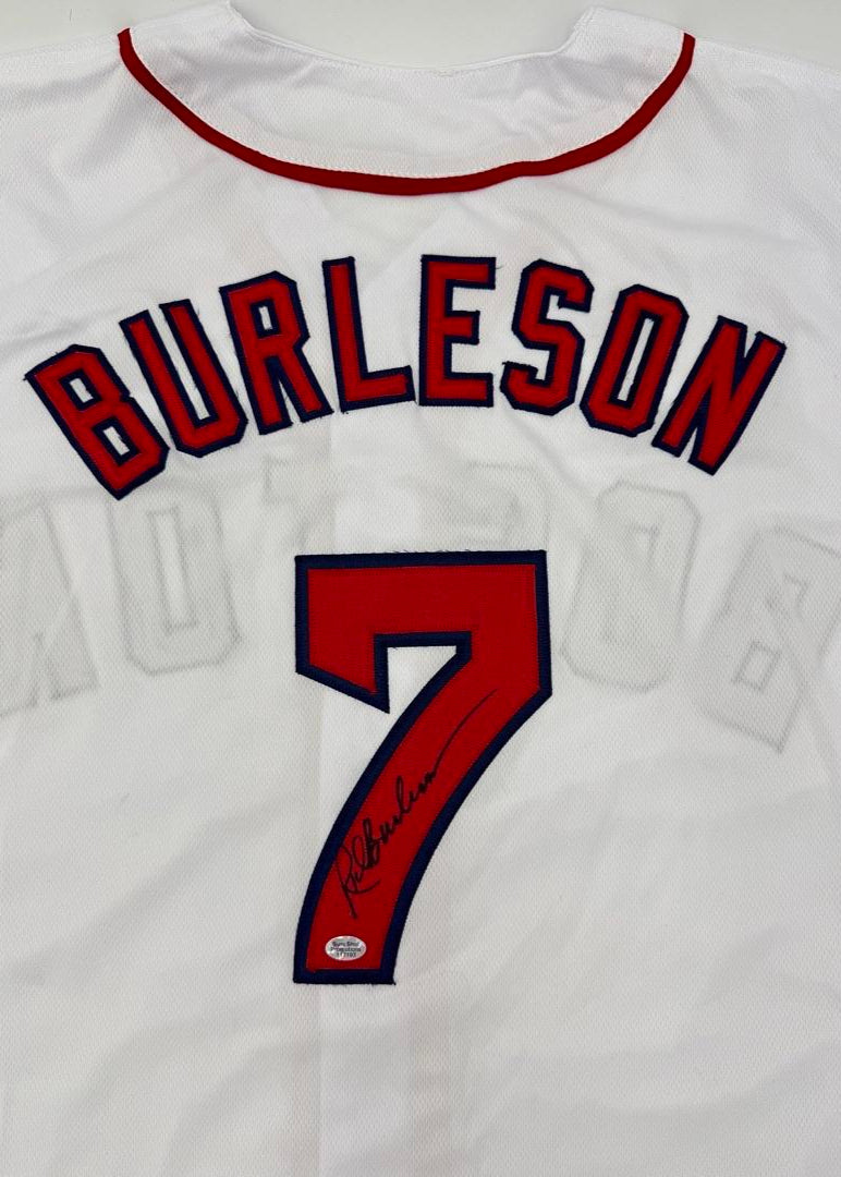 Rick "Rooster" Burleson Signed Red Sox White Custom Jersey - Sure Shot COA